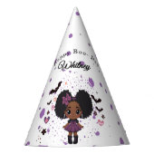 Spookachtig Schattige meisje afro-puff Verjaardag  Feesthoedjes (Voorkant)