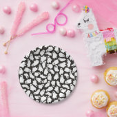 Spookachtig Schattige zwart wit spookpatroon Papieren Bordje (Feest)