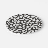Spookachtig Schattige zwart wit spookpatroon Papieren Bordje (Gekanteld)