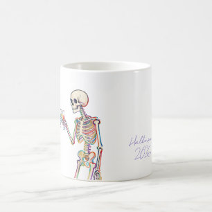 Spookachtig skelet Cheers Halloween aangepaste tek Koffiemok