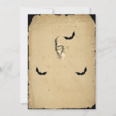 Spookachtig skelet en vleermuizen krans Halloween- Kaart (Achterkant)