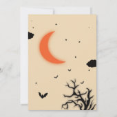 Spookachtig Spokenhuis Zwarte Ontwerp Halloween Kaart (Achterkant)