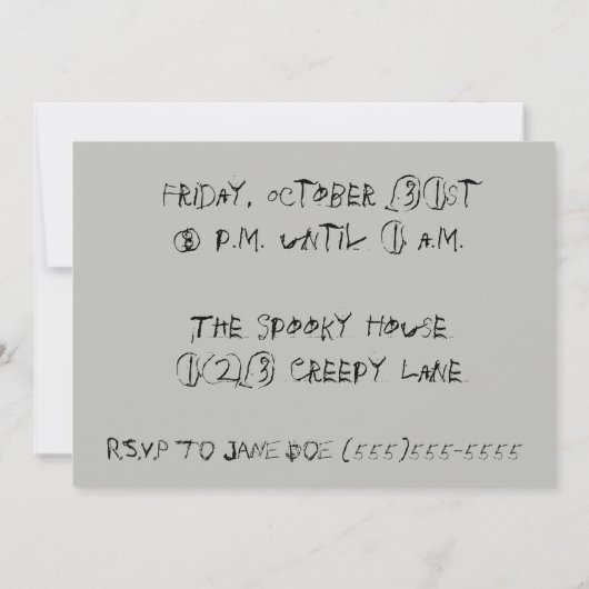 Spookachtig spookhuis Grungy Spooky Monochrome Kaart (Achterkant)