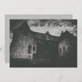 Spookachtig spookhuis Grungy Spooky Monochrome Kaart (Voorkant / Achterkant)