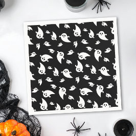 Spookachtig spookpatroon op zwart decoratief Hallo Servet