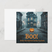 Spookachtig stadsplein Halloween ontwerp (Voorkant / Achterkant)