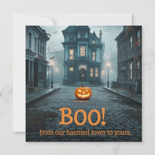 Spookachtig stadsplein Halloween ontwerp (Voorkant)