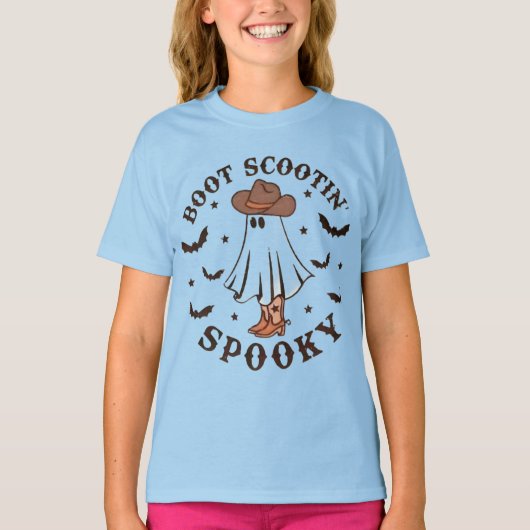 Spookachtig Western Boot Bash Girl's T-shirt (Voorkant)