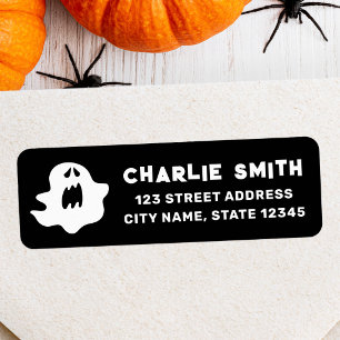 Spookachtig zwart Halloween retouradres Etiket
