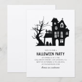 Spookachtig zwart spookhuis. Halloween feest rusti Kaart (Voorkant / Achterkant)