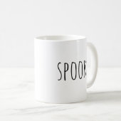 Spookachtig. Zwart-wit leuke typografie Halloween Koffiemok (Voorkant rechts)
