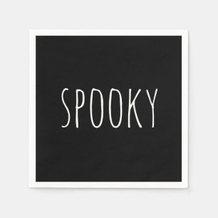 Spookachtig. Zwarte schattige eenvoudige typografi Servet