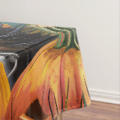 Spookachtige Australische herder Halloween heksenp Tafelkleed (Voorbeeld)