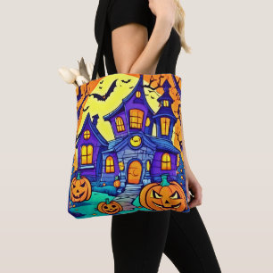 Spookachtige Behekste Landhuis Kunst Tote Bag
