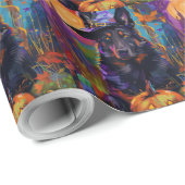 Spookachtige Belgische Herder Halloween Witch Pump Cadeaupapier (Rol Hoek)