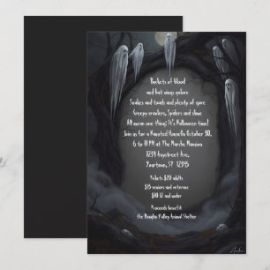 Spookachtige bezoekers Halloween Party Kaart