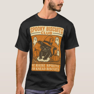 Spookachtige Biscuit Club Kat Halloween Grappig Ba T-shirt