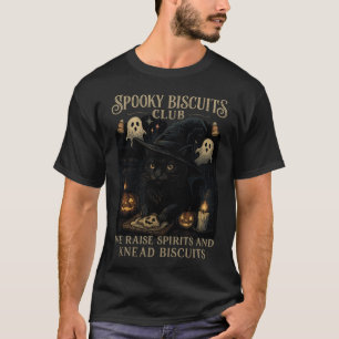 Spookachtige Biscuit Club Kat Halloween Grappig Ba T-shirt
