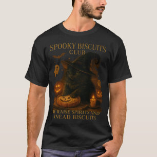 Spookachtige Biscuit Club Kat Halloween Grappig Ba T-shirt