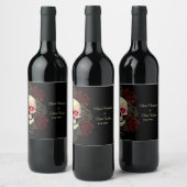 Spookachtige bloemendonkere humeurige gotische sch wijn etiket (Flessen)