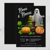 Spookachtige boeken en drank Halloween Party Kaart (Voorkant / Achterkant)