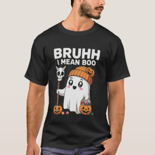 Spookachtige Bruh Ik Bedoel Boo Pompoen Grappige H T-shirt