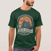 Spookachtige Camping Coffee Design T-shirt (Voorkant)