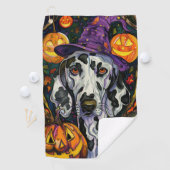 Spookachtige Dalmatische Hond Halloween Heksenen P Golfhanddoek (Insitu)