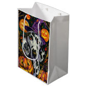 Spookachtige Dalmatische Hond Halloween Heksenen P Medium Cadeauzakje (Voorkant Gekanteld)