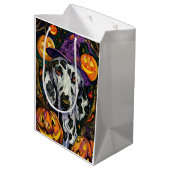 Spookachtige Dalmatische Hond Halloween Heksenen P Medium Cadeauzakje (Achterkant Gekanteld)