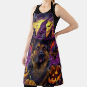 Spookachtige Duitse herder Halloween heksenpompoen Schort (Insitu)