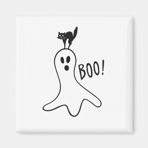 Spookachtige en zwarte kat Halloween griezelig cut Magneet