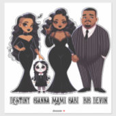 Spookachtige etnische Gotische familie Halloween Sticker (Vel)