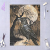 Spookachtige Fantasy Gothic Raven Art Collage Tissuepapier (Craft)