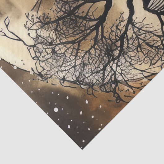 Spookachtige Fantasy Gothic Raven & Victoriaans Gi Tissuepapier (Detail)