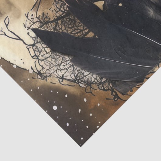Spookachtige Fantasy Gothic Raven & Victoriaans Gi Tissuepapier (Detail)
