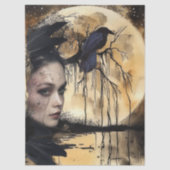 Spookachtige Fantasy Gothic Raven & Victoriaans Gi Tissuepapier (Voorkant)