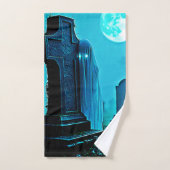 Spookachtige figuur in een Graveyard Design Bad Handdoek (Handdoek)