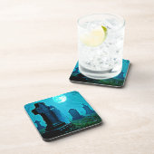 Spookachtige figuur in een Graveyard Design Bier Onderzetter (Rechterzijde)