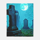 Spookachtige figuur in een Graveyard Design Fleece Deken (Voorkant)