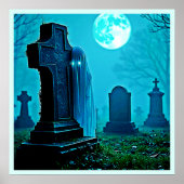 Spookachtige figuur in een Graveyard Design Poster (Voorkant)