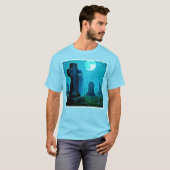 Spookachtige figuur in een Graveyard Design T-shirt (Voorkant volledig)