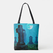 Spookachtige figuur in een Graveyard Design Tote Bag (Achterkant)