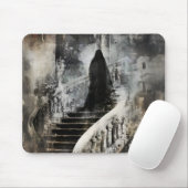 Spookachtige figuur op de trap 3 bovennatuurlijke  muismat (Met muis)