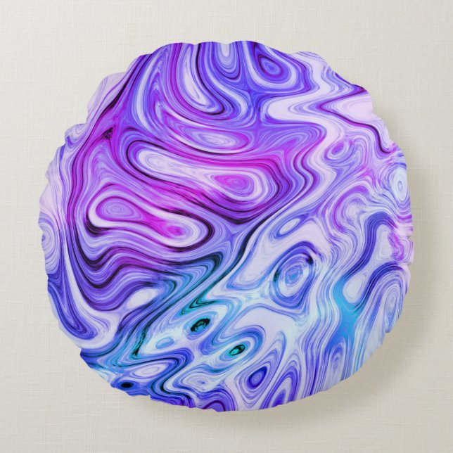 spookachtige fluistering, gemarmerd pastel : rond kussen (Voorkant)