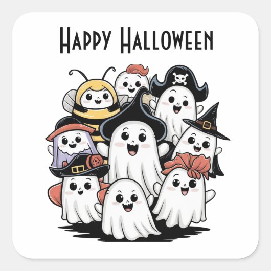 Spookachtige Gang Square Sticker (Voorkant)