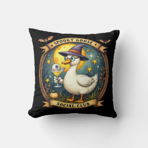 Spookachtige Gans Halloween Illustratie Grafisch Kussen