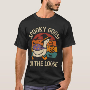 Spookachtige Gans Op Vrije Voeten Halloween T-shirt