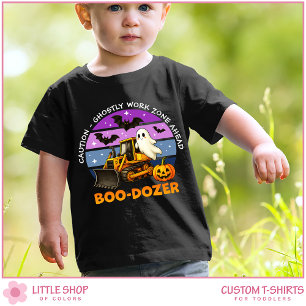 Spookachtige Geest Bulldozer Aanpasbare Halloween Kinder Shirts