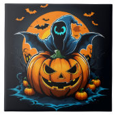 Spookachtige geest die 's nachts uit een gesneden tegeltje (Voorkant)